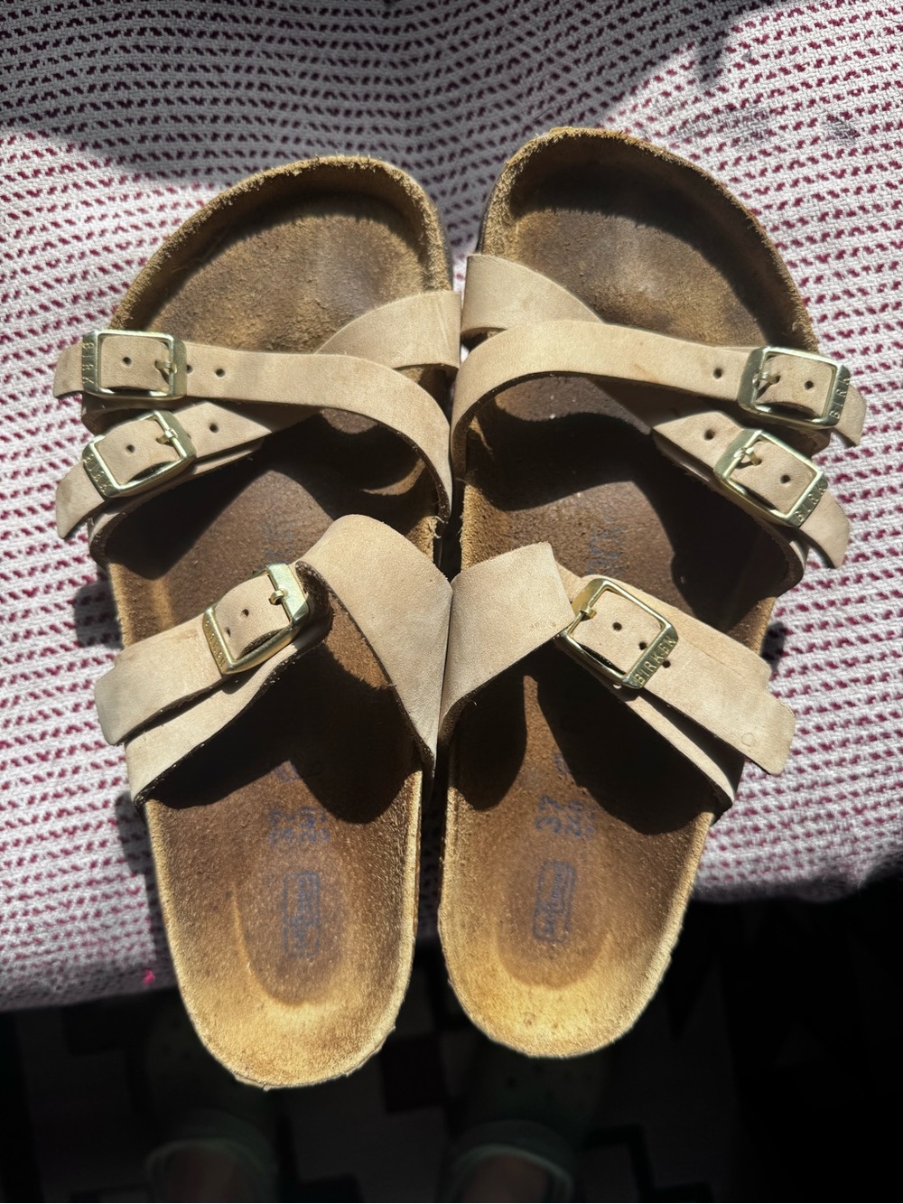 Birkenstock TanDouble-Strap Buckle Sandals, EU37